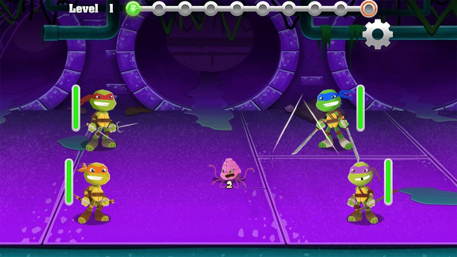 TMNT Pizza Quest Game Screenshot.