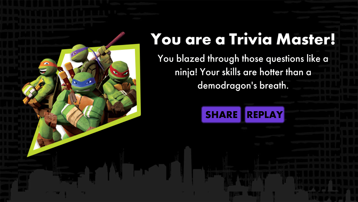 TMNT Tales of the TMNT Result Screenshot.