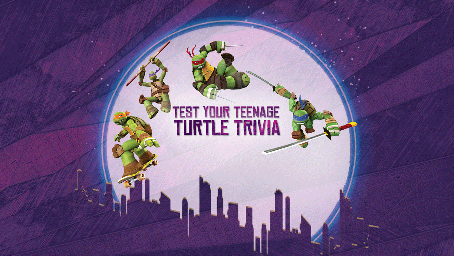 TMNT Test Your Teenage Turtle Trivia Welcome Screen Screenshot.