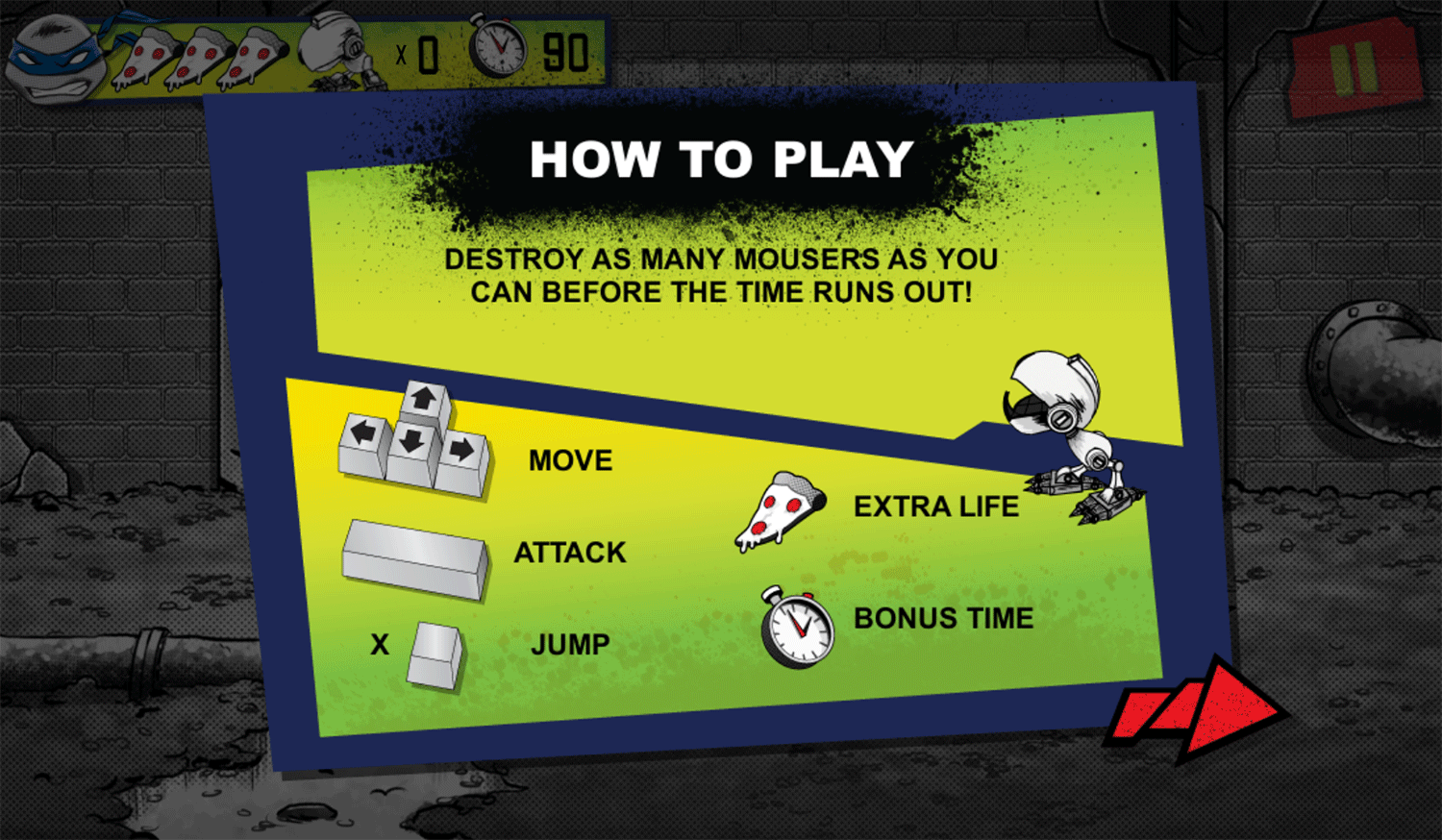 TMNT Totally Turtles 1984 How To Play Screenshot.