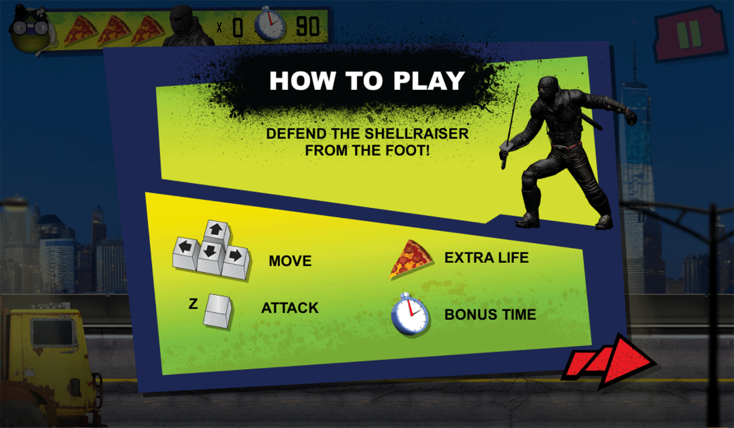 TMNT Totally Turtles 2014 How To Play Screenshot.