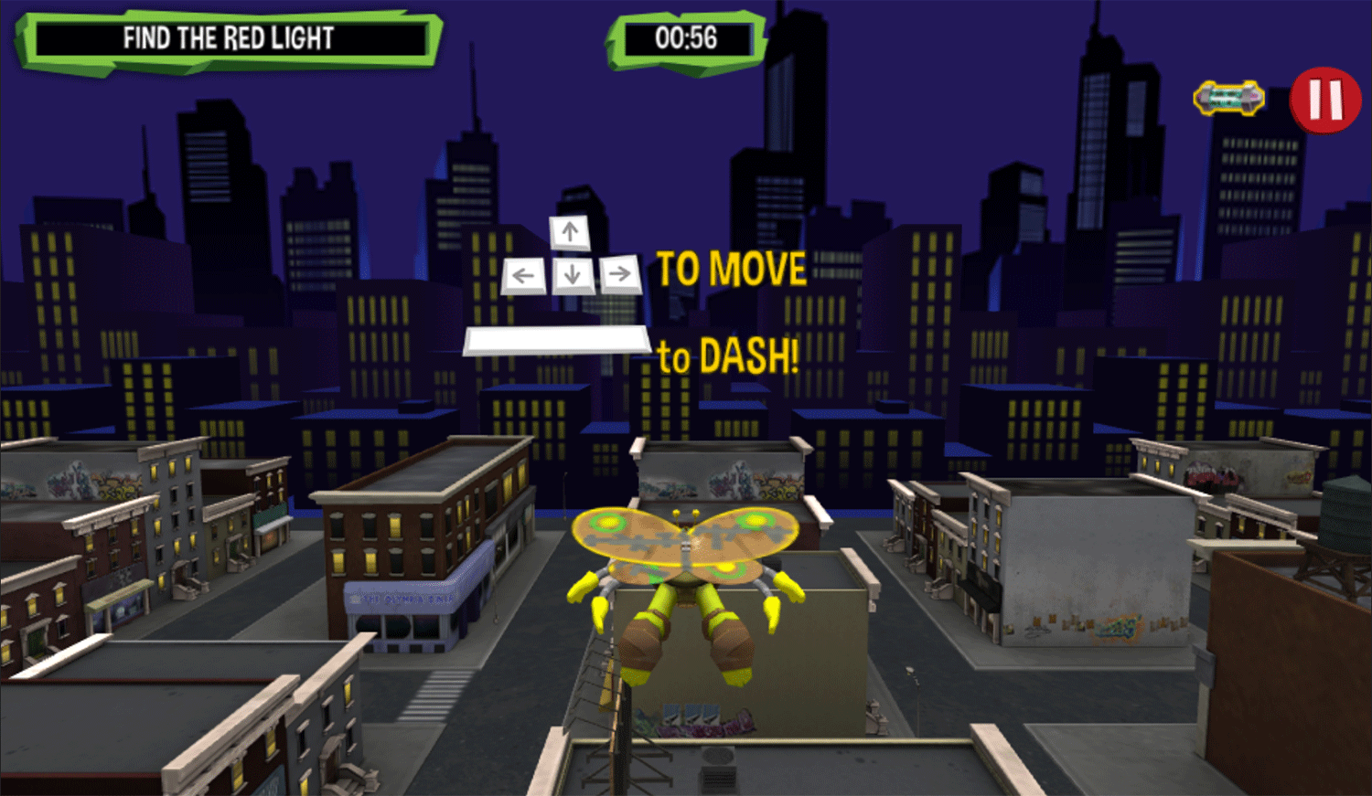 TMNT Turflytle Quest 3D Game How To Play Screenshot.