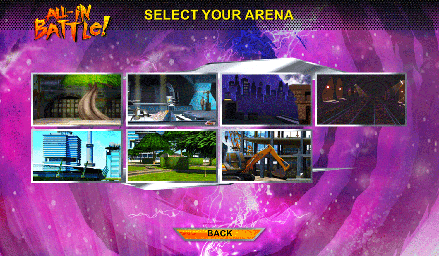 Power Rangers vs Teenage Mutant Ninja Turtles Ultimate Hero Clash 2 Arena Select Screenshot.