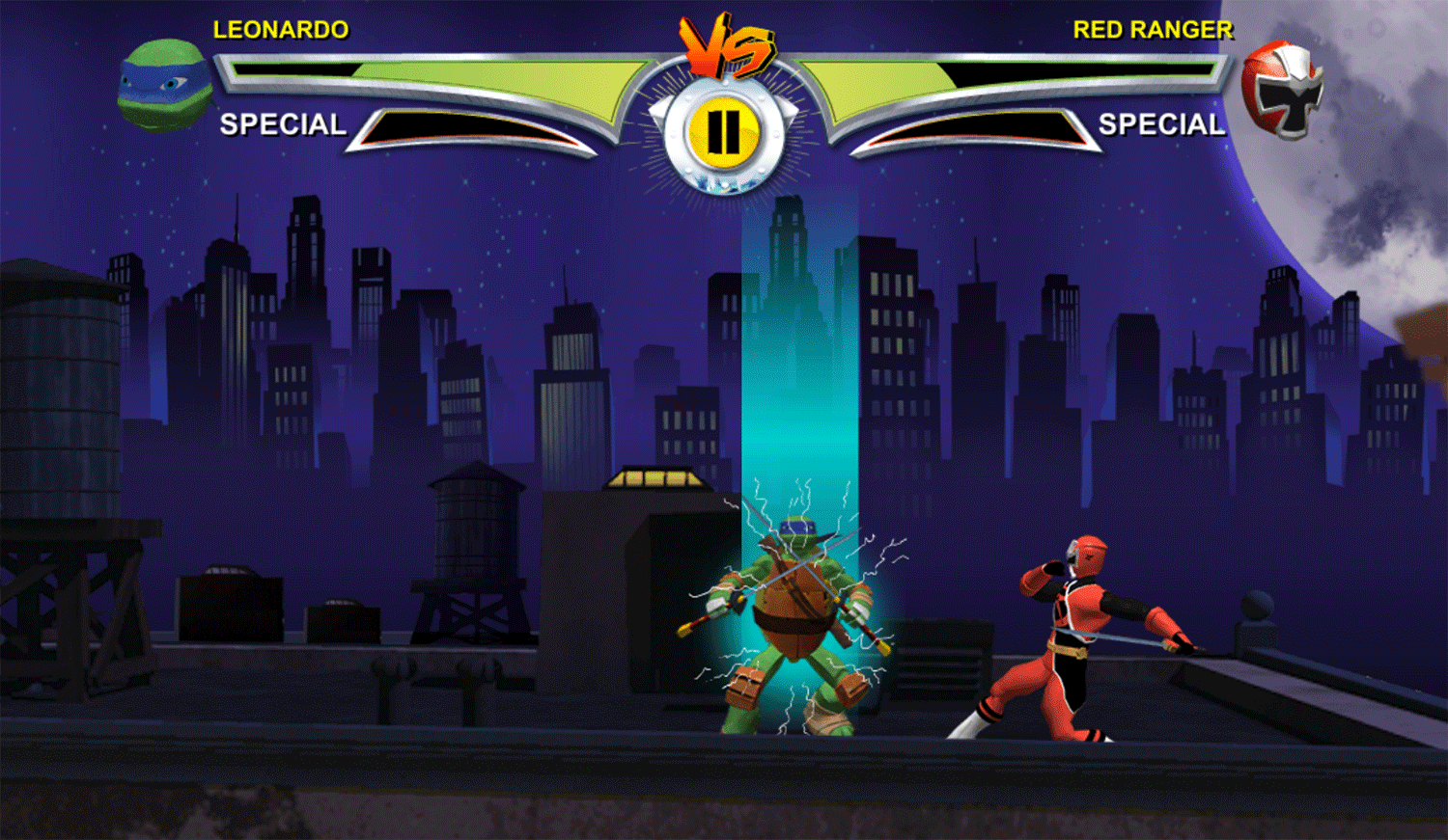 Power Rangers vs Teenage Mutant Ninja Turtles Ultimate Hero Clash 2 Gameplay Screenshot.