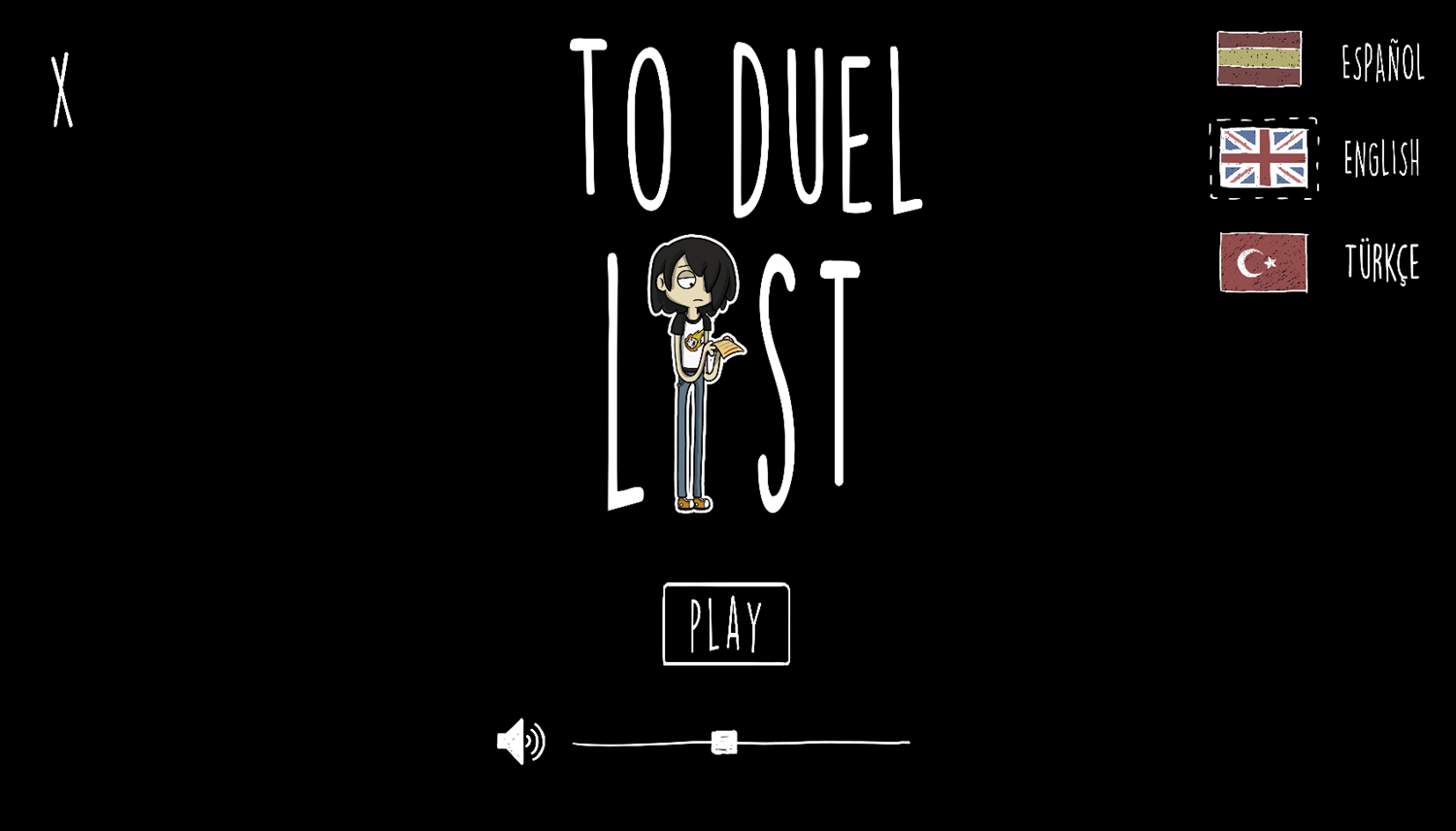 To Duel List Game Welcome Screen Screenshot.