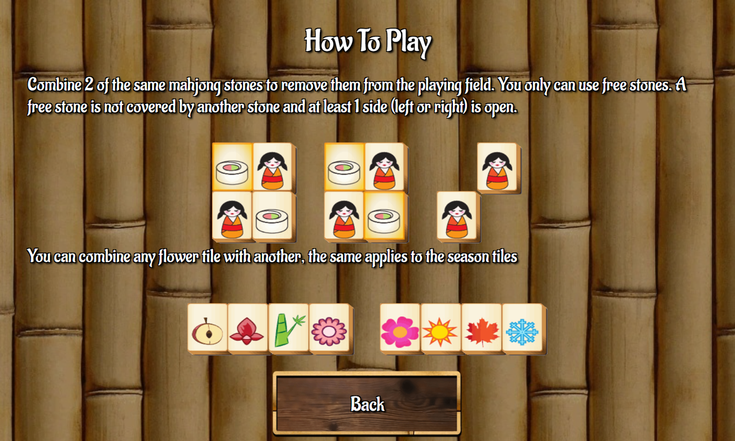 Tokio Mahjong Game How To Play Screenshot.