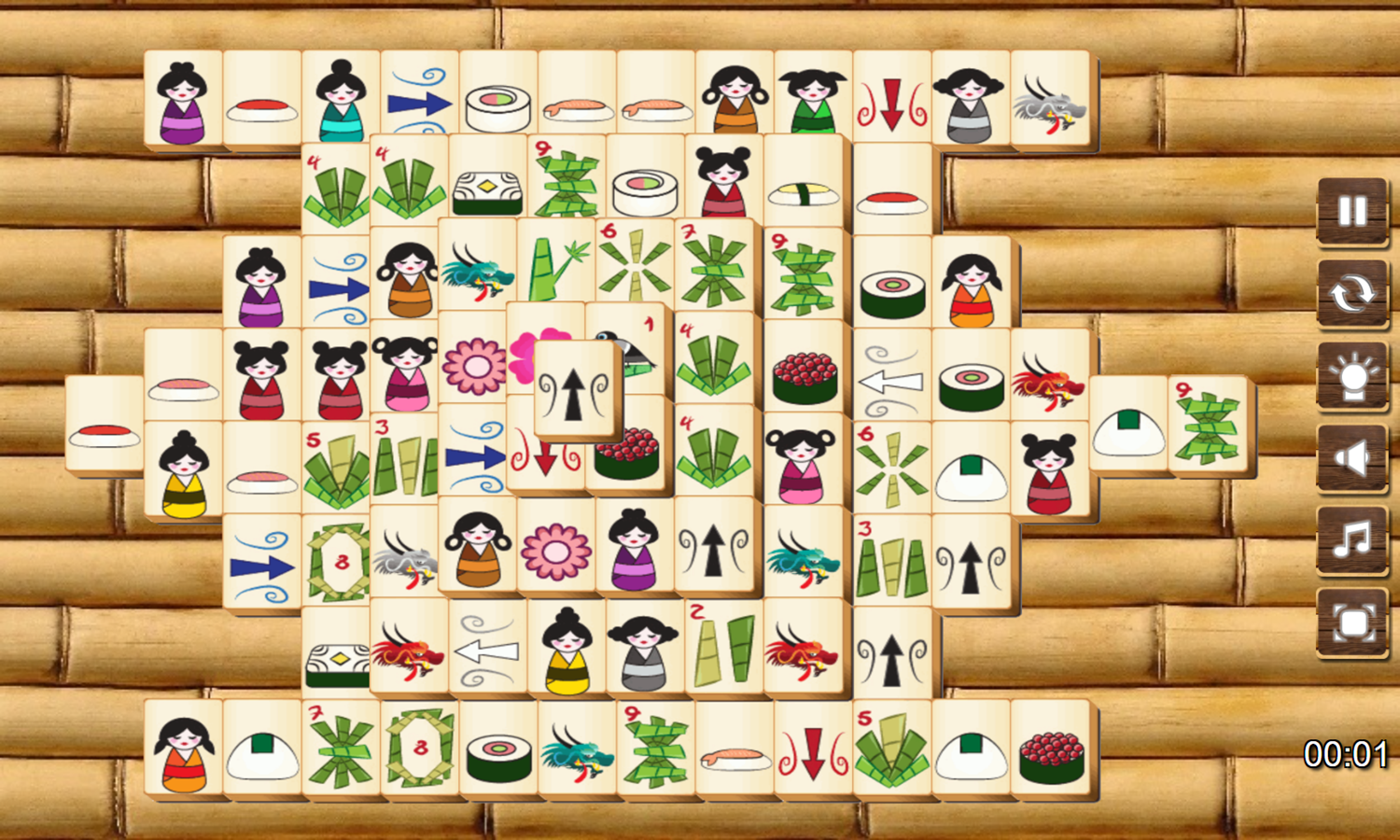 Tokio Mahjong Game Level Start Screenshot.