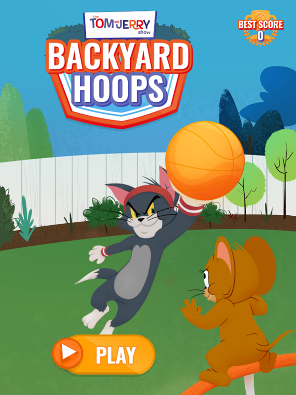 Tom & Jerry Backyard Hoops Game Welcome Screen Screenshot.