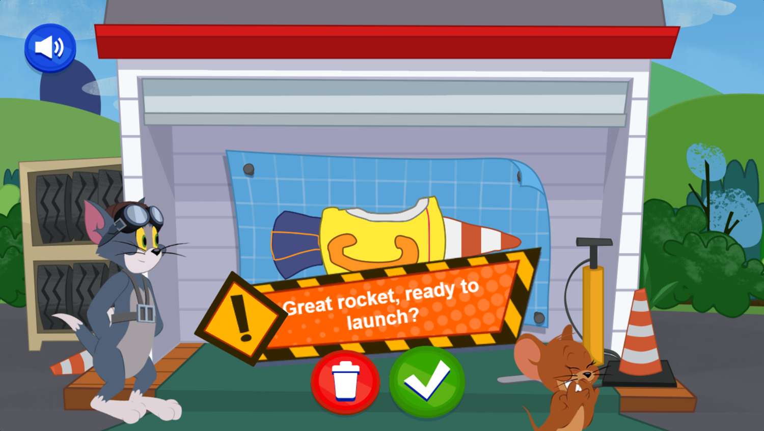 Tom & Jerry Blast Off Game Rocket Launch Screenshot.