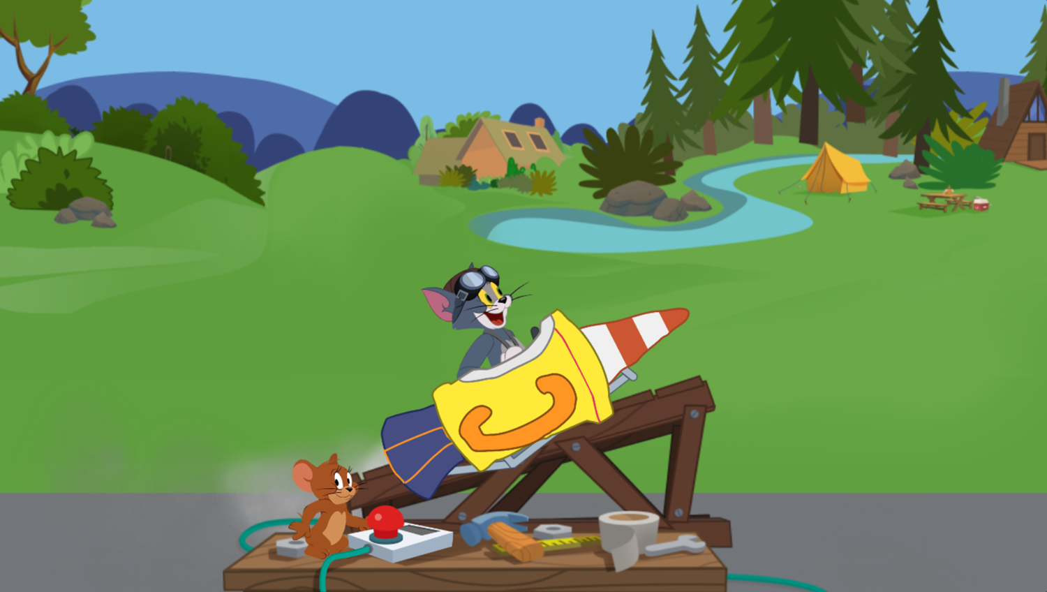 Tom & Jerry Blast Off Game Start Engine Screenshot.