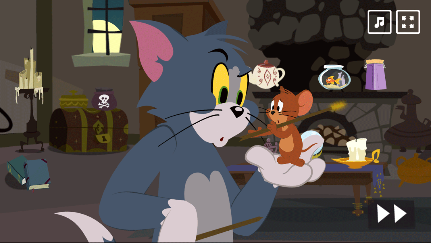Tom and Jerry Broom Riders Scene Screenshots.