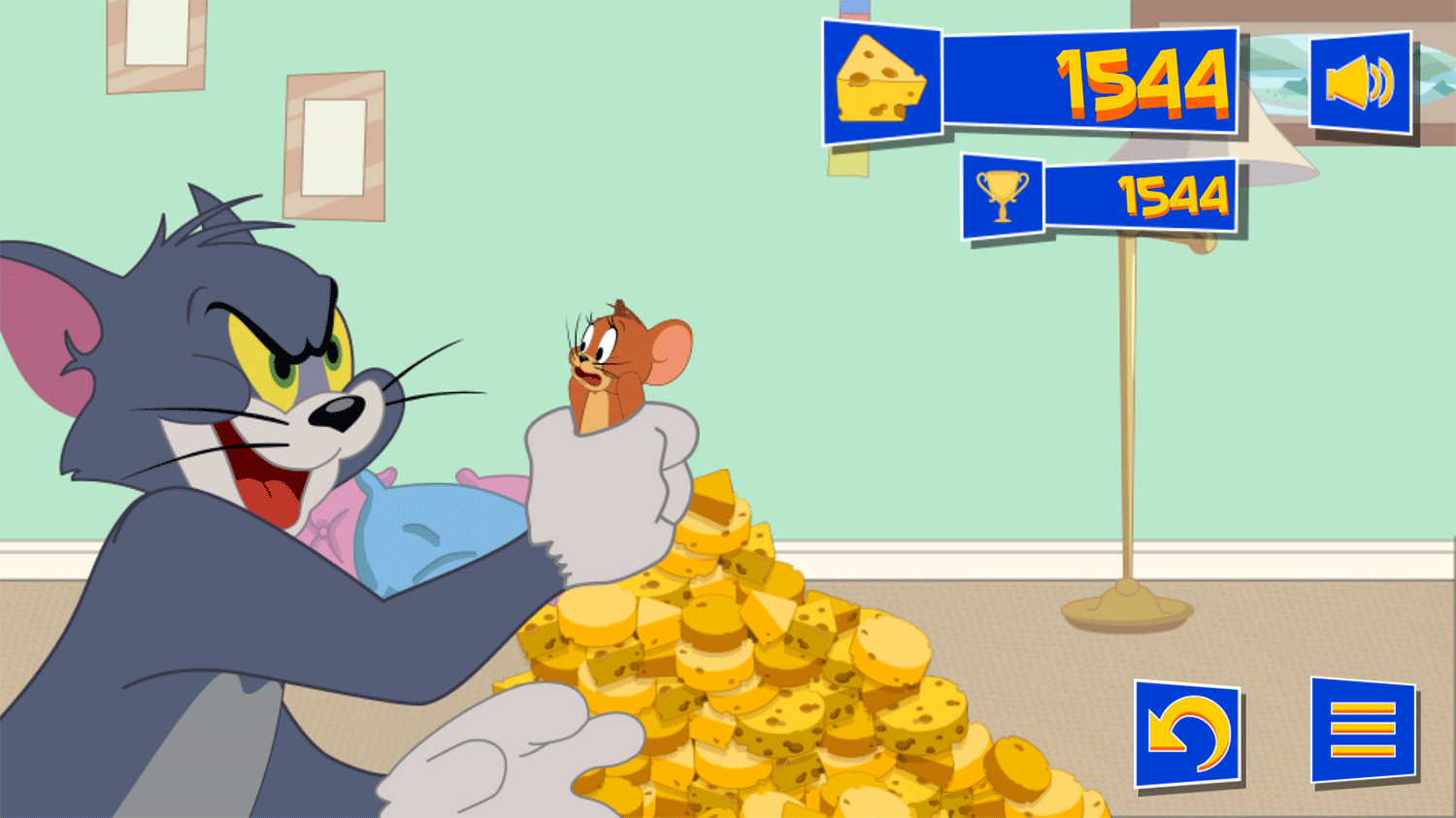 The Tom and Jerry Cheese Swipe Results Screenshots.
