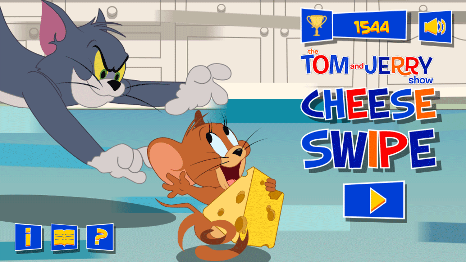The Tom and Jerry Cheese Swipe Welcome Screen Screenshots.