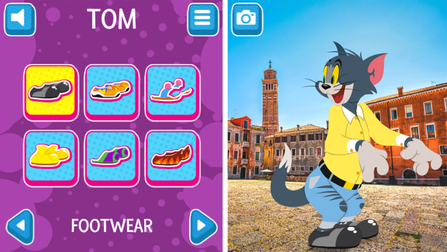 Tom and Jerry Dress Up Footwear Select Screenshot.