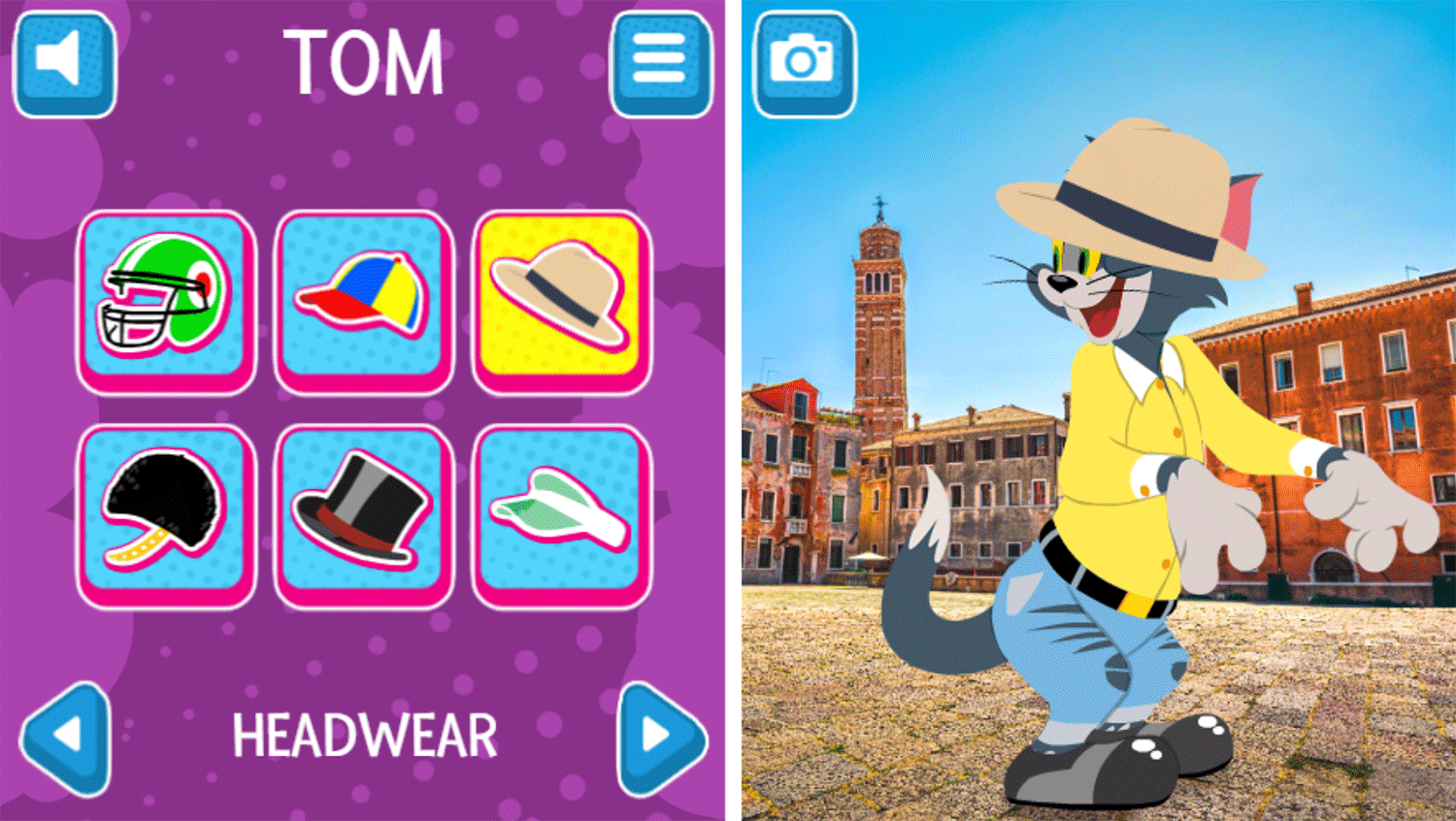 Tom and Jerry Dress Up Headwear Select Screenshot.