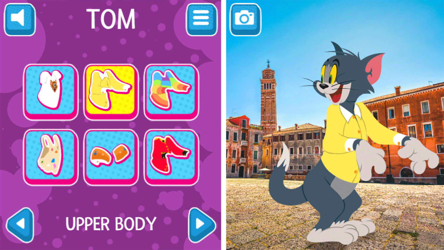 Tom and Jerry Dress Up Upper Body Select Screenshot.