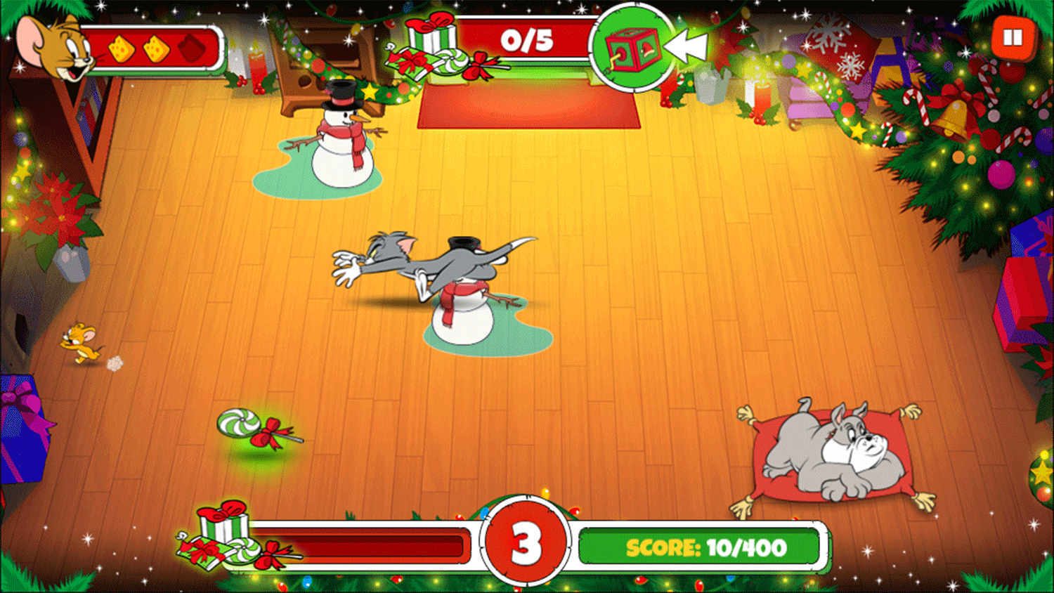 Tom and Jerry Holiday Havoc Game Screenshots.
