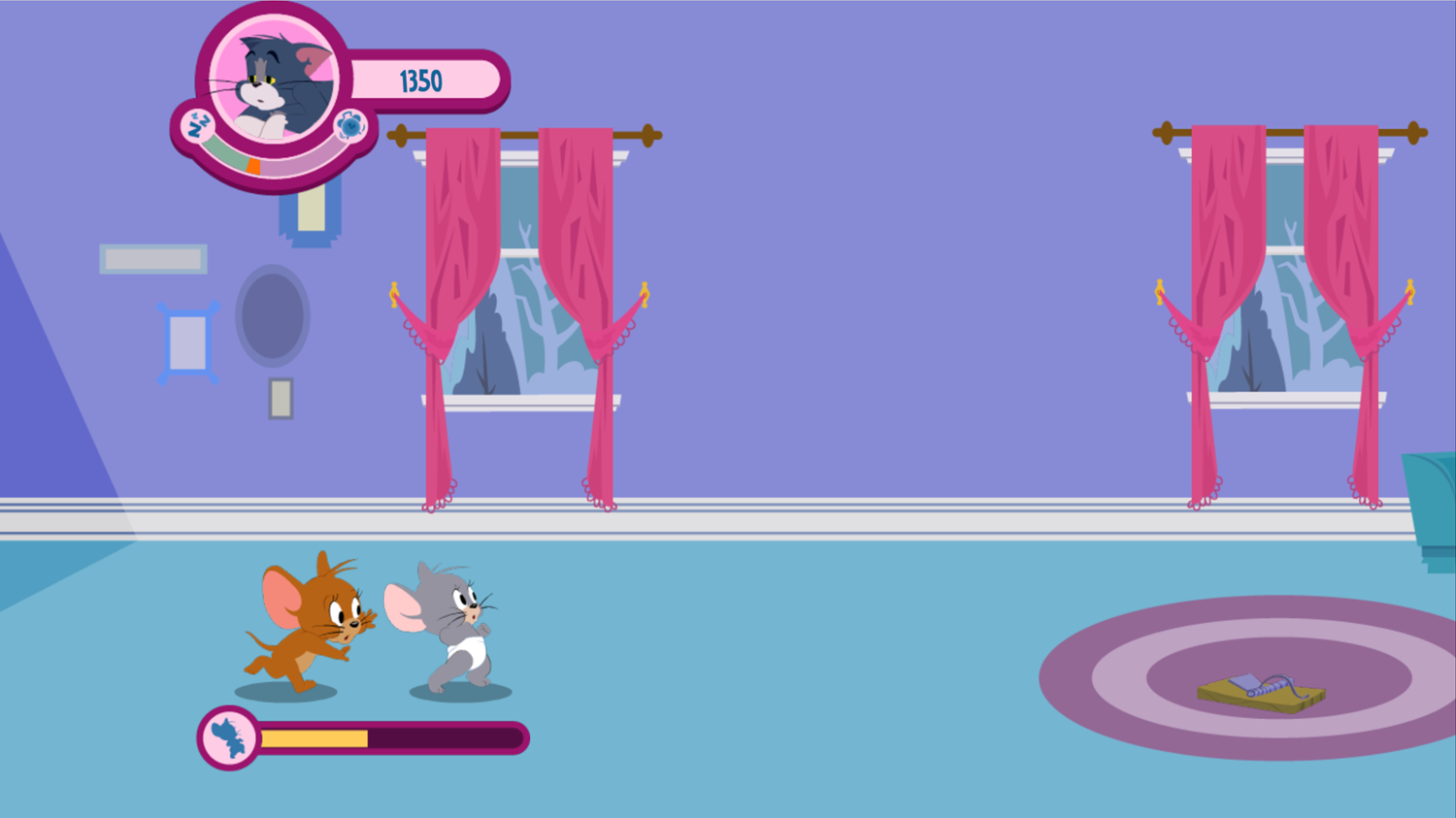 Tom and Jerry Hush Rush Game Screenshot.