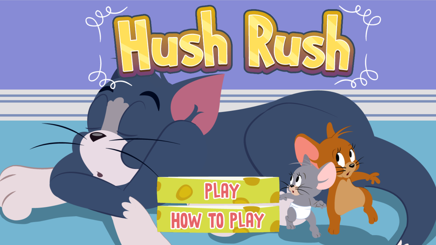 Tom and Jerry Hush Rush Welcome Screen Screenshot.