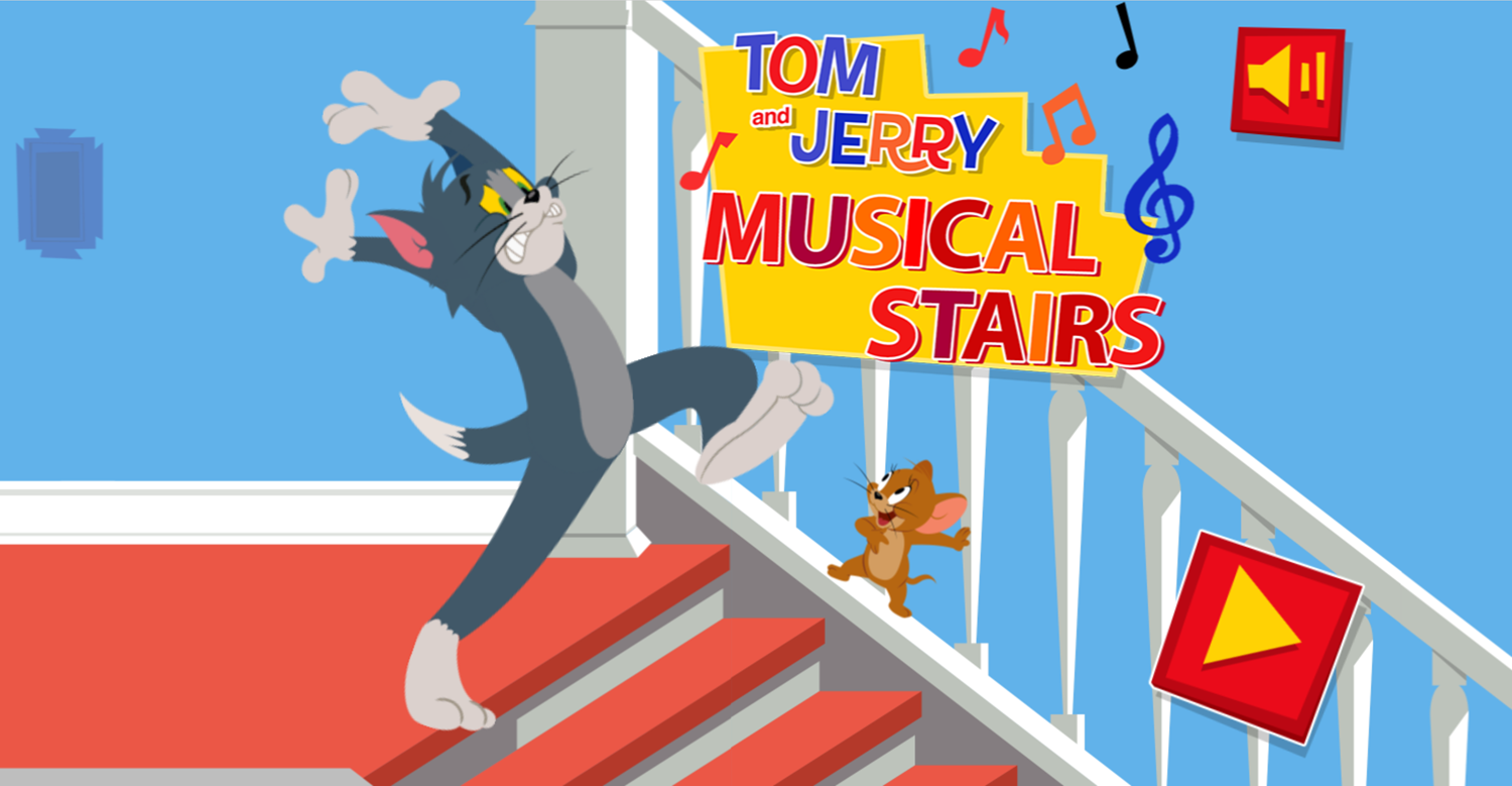 Tom and Jerry Musical Stairs Welcome Screen Screenshot.