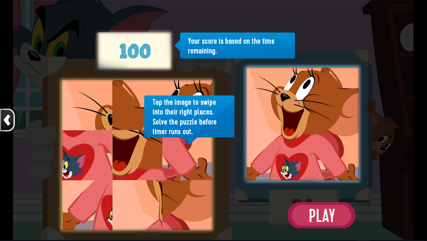 Tom and Jerry Picture Jumble How To Play Screenshots.