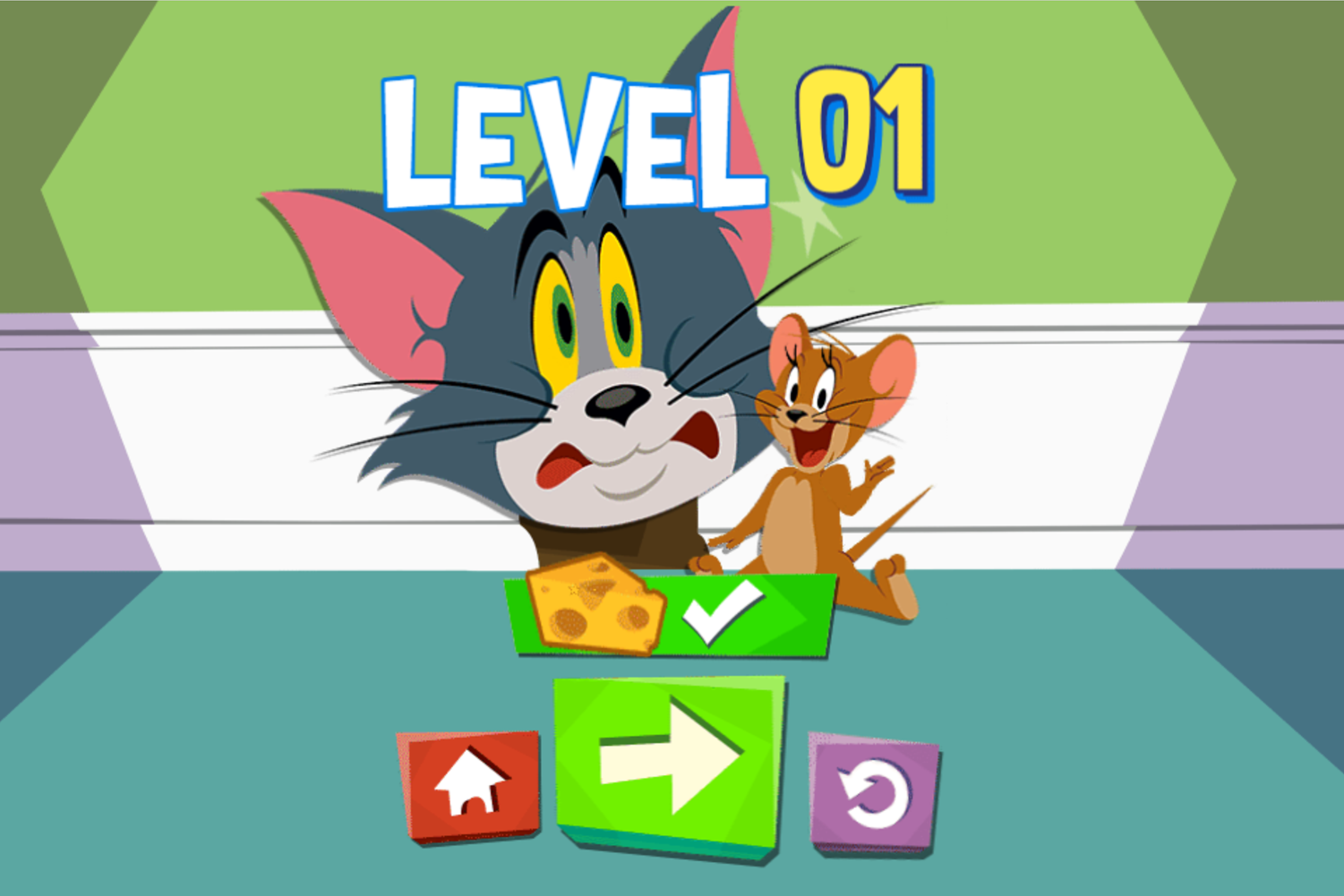 Tom and Jerry Puzzle Escape Level Beat Screenshot.