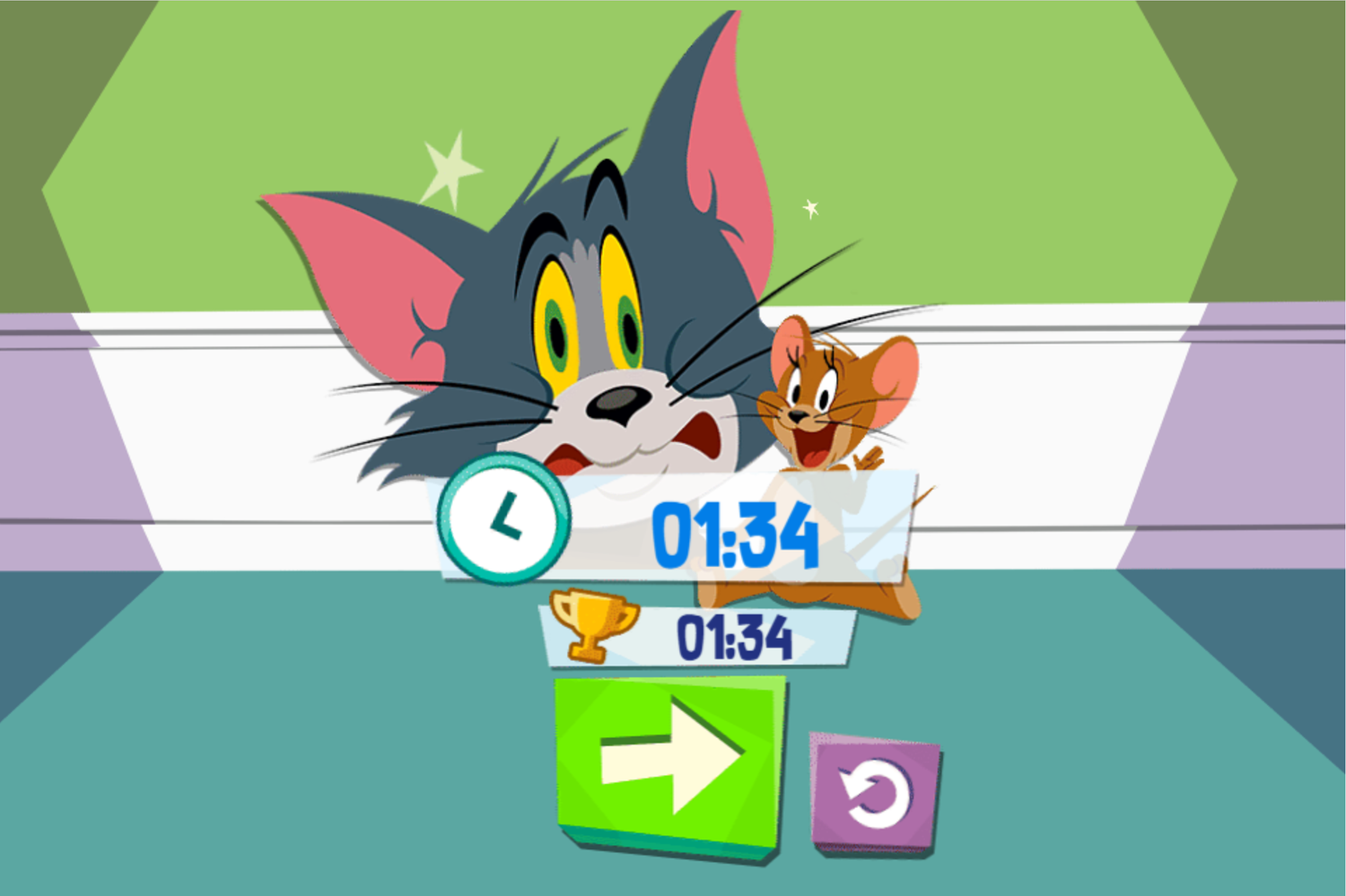 Tom and Jerry Puzzle Escape Welcome Screen Screenshot.