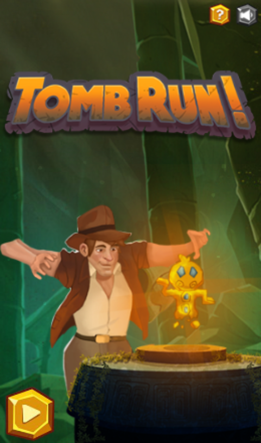 Tomb Run Game Welcome Screen Screenshot.