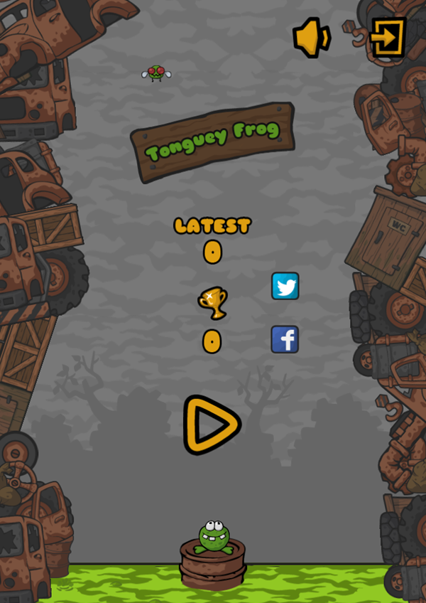 Tonguey Frog Game Welcome Screen Screenshot.