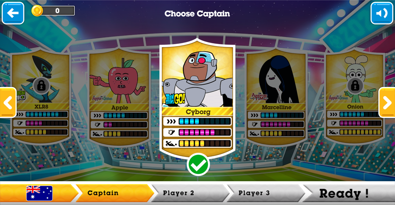 Toon Cup 2020 Character Select Screen Screenshot.
