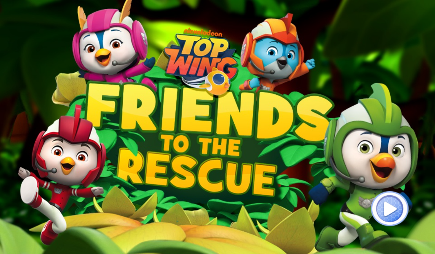 Top Wing Friends to the Rescue Game Welcome Screen Screenshot.