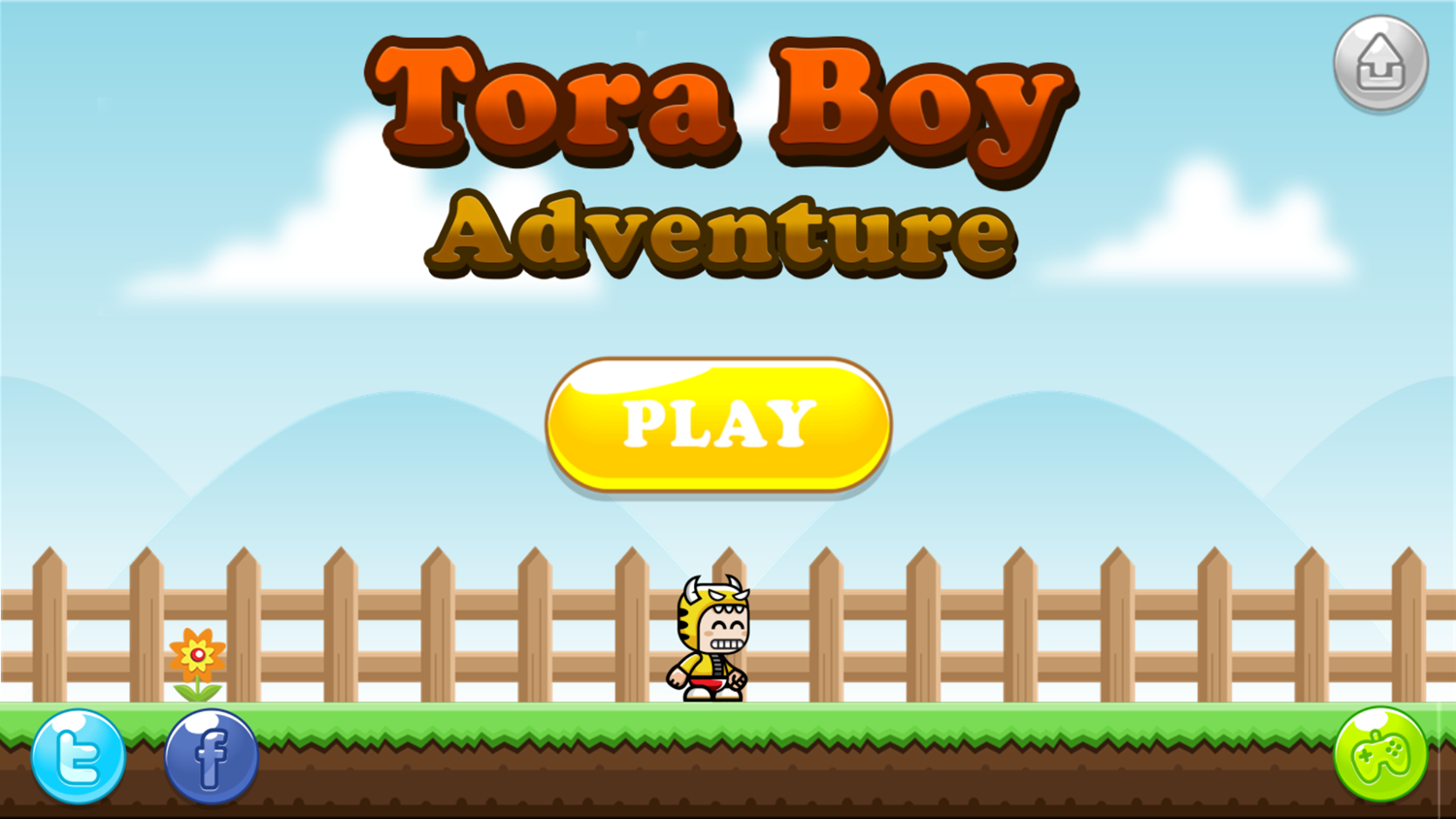 Tora Boy Adventure Welcome Screen Screenshot.