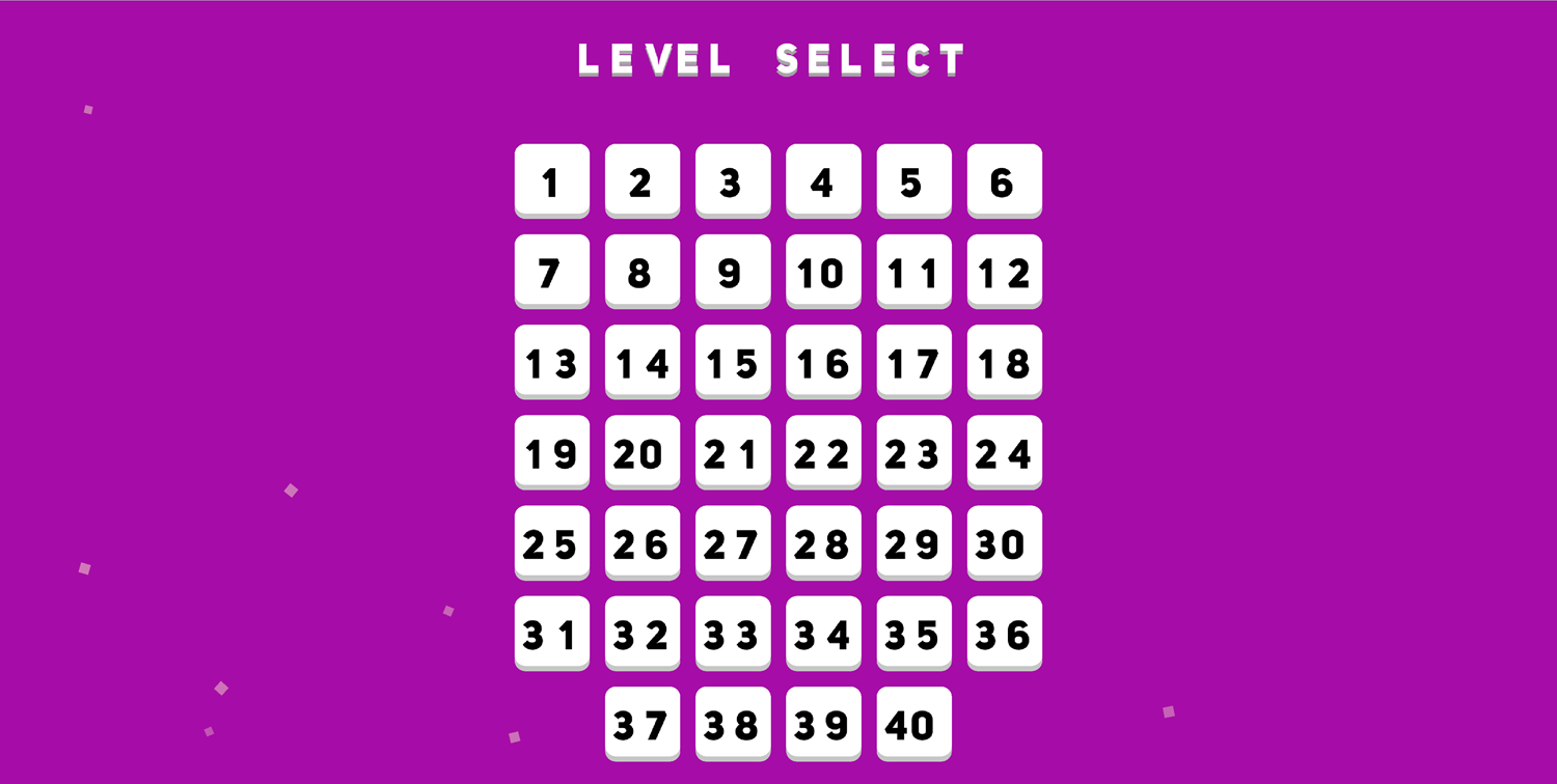 Torebokku Game Level Select Screen Screenshot.