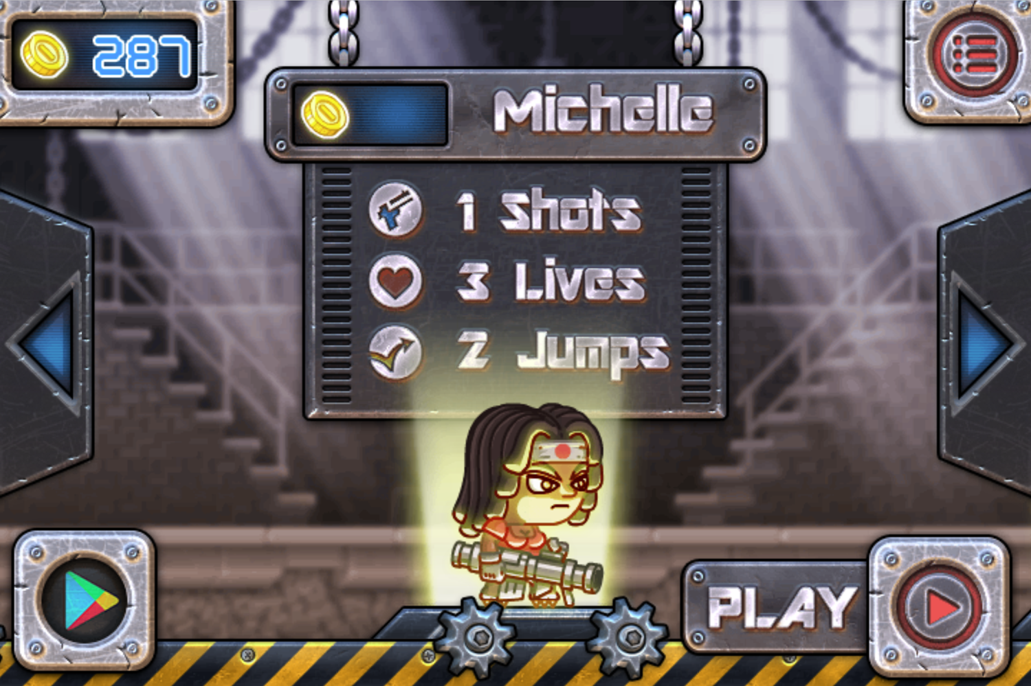 Total Recoil Game Character Select Screen Screenshot.