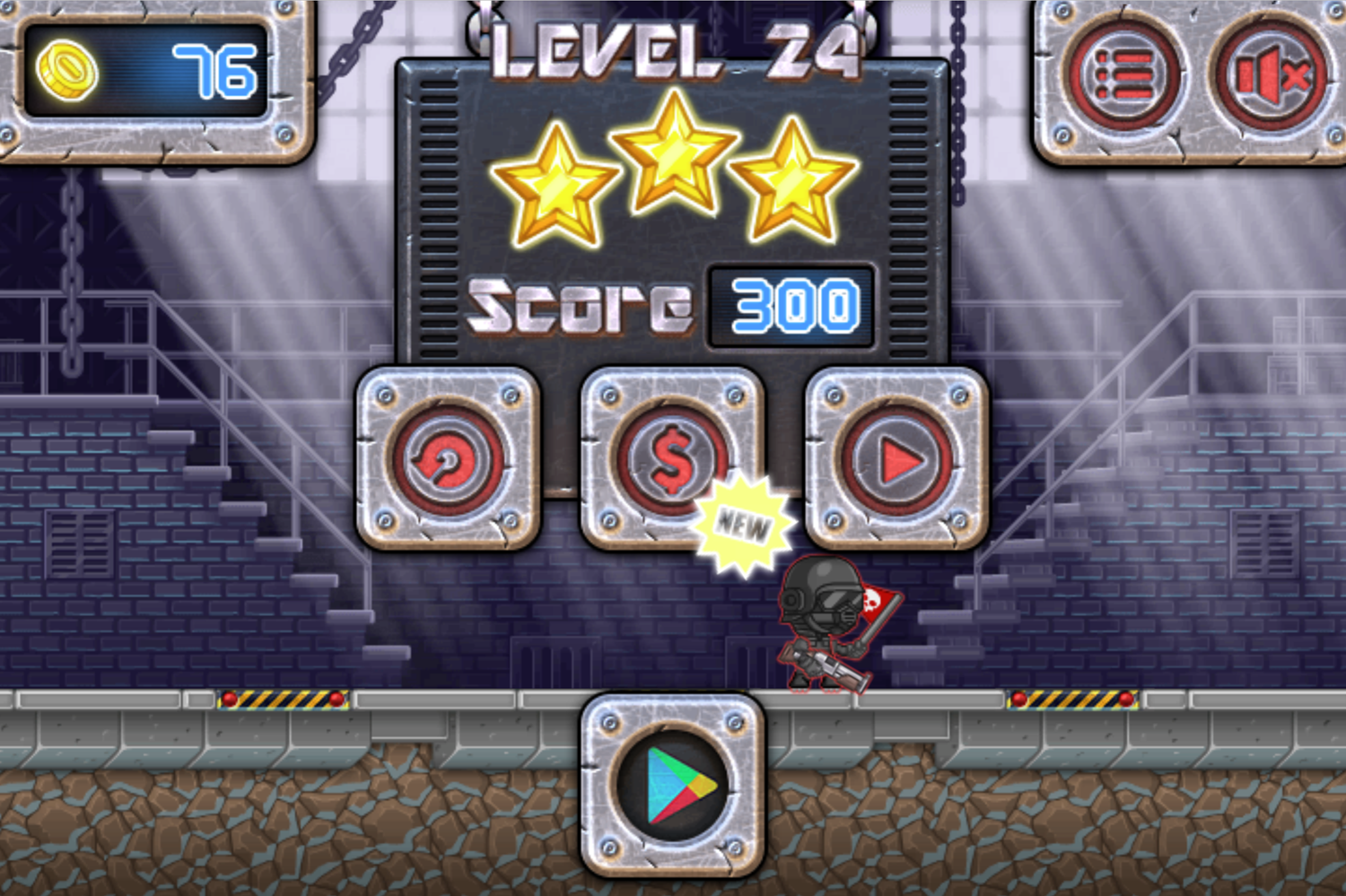Total Recoil Game Level Beat Screen Screenshot.