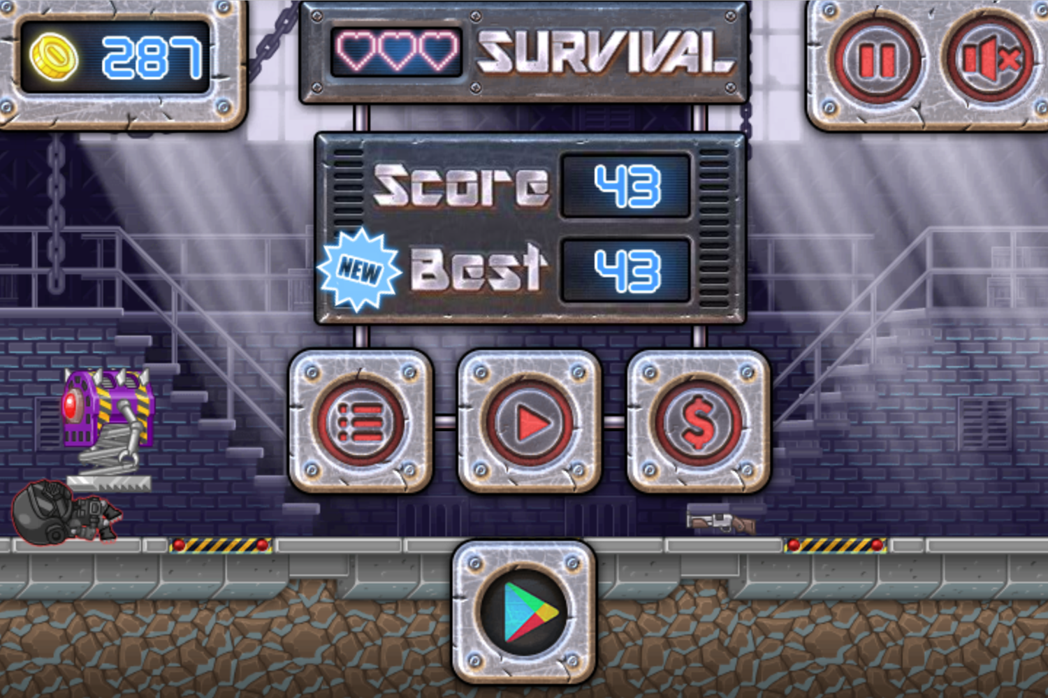 Total Recoil Game Survival Mode High Score Screen Screenshot.
