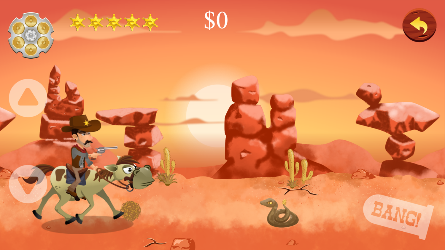 Totally Wild West Game Start Screenshot.