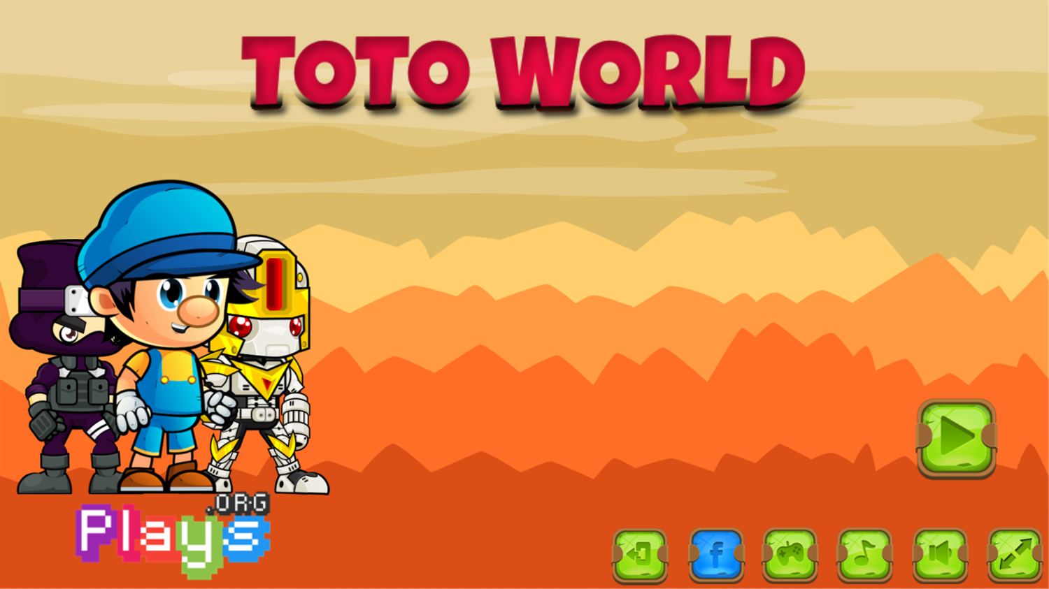 Toto World Game Welcome Screen Screenshot.