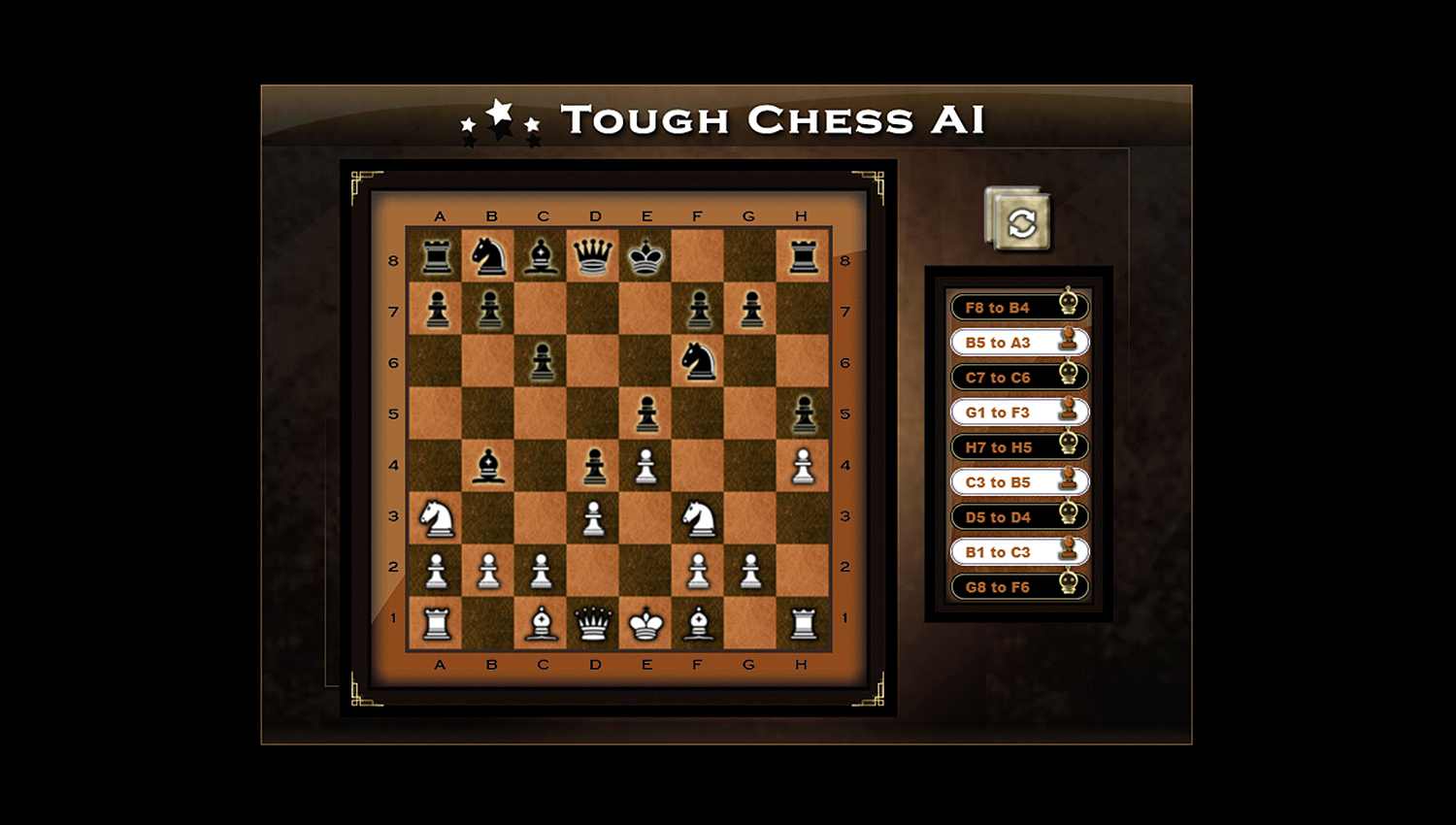 Tough Chess AI Game Play Screenshot.