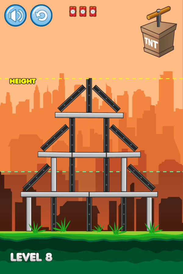 Tower Boom Game Level Progress Screenshot.