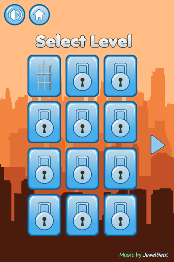 Tower Boom Game Select Level Screenshot.