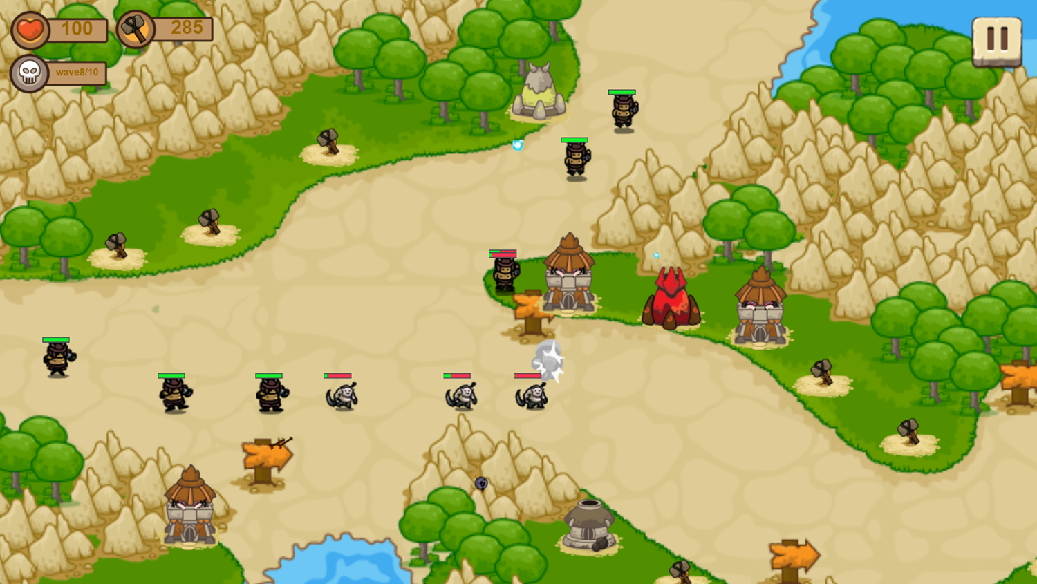 Tower Defense Game Play Screenshot.