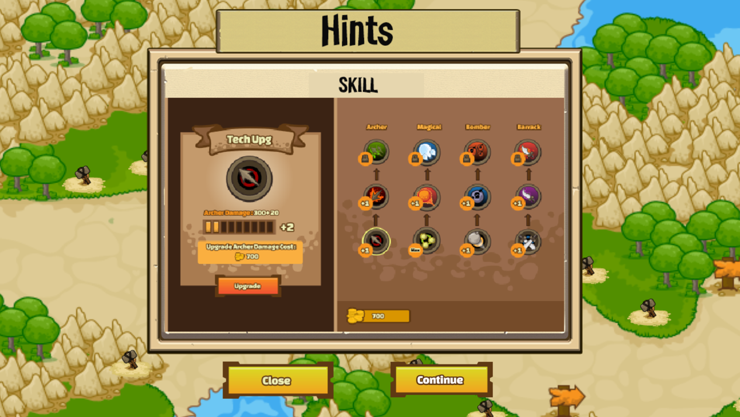 Tower Defense Game Hints Screenshot.