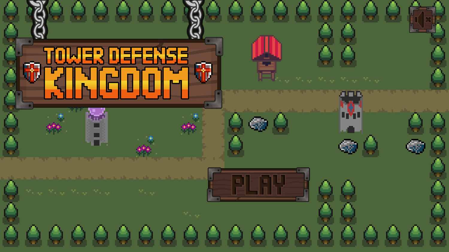 Tower Defense Kingdom Game Welcome Screen Screenshot.