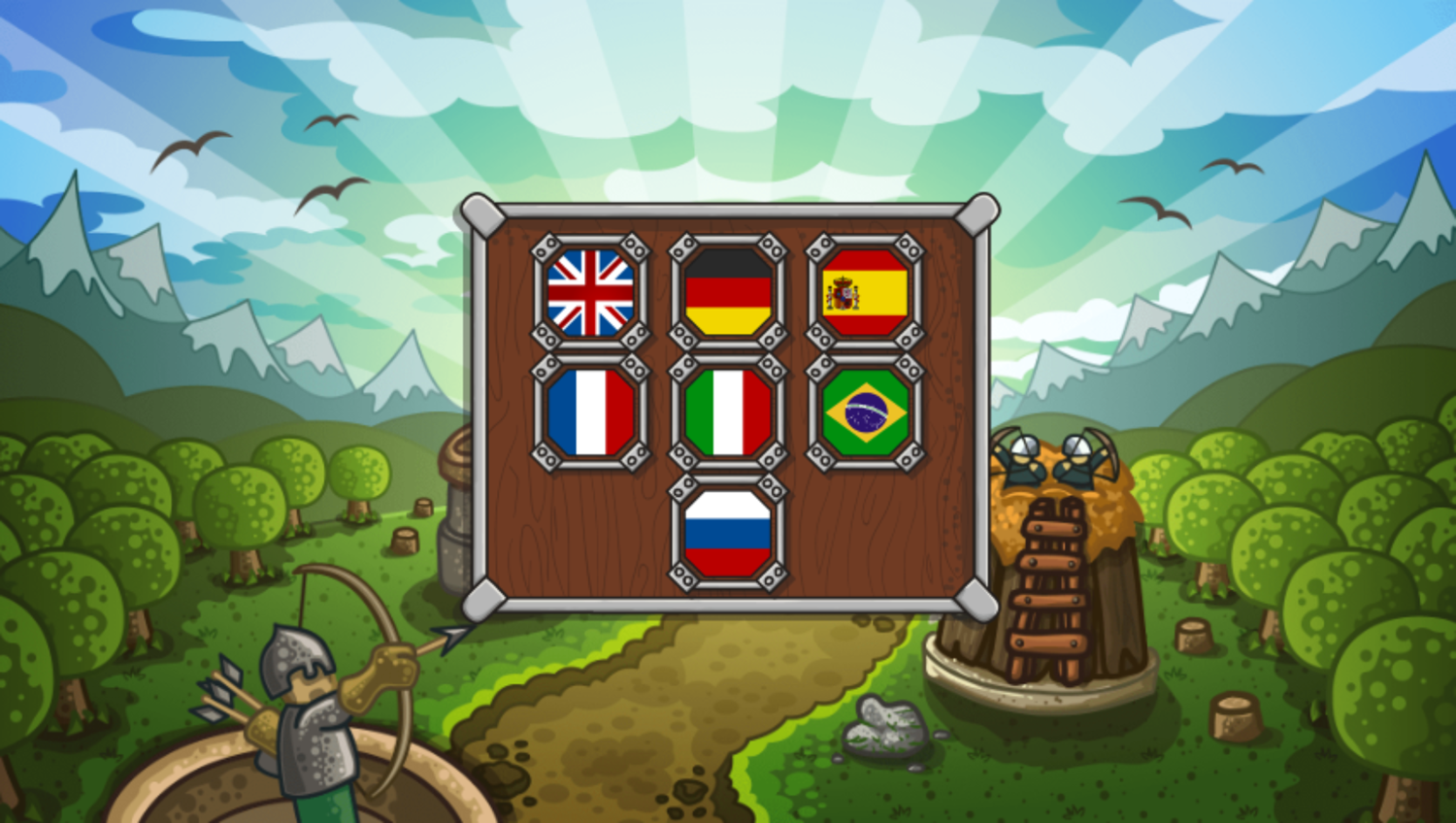 Tower Defense Game Language Select Screenshot.