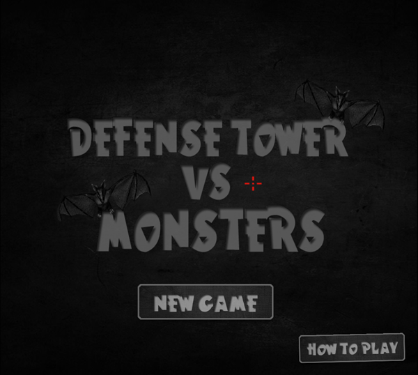 Tower Defense vs Monsters Game Welcome Screen Screenshot.