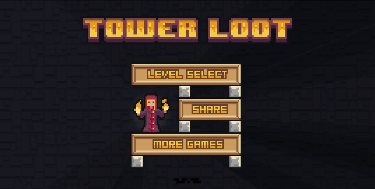 Tower Loot Game Welcome Screen Screenshot.