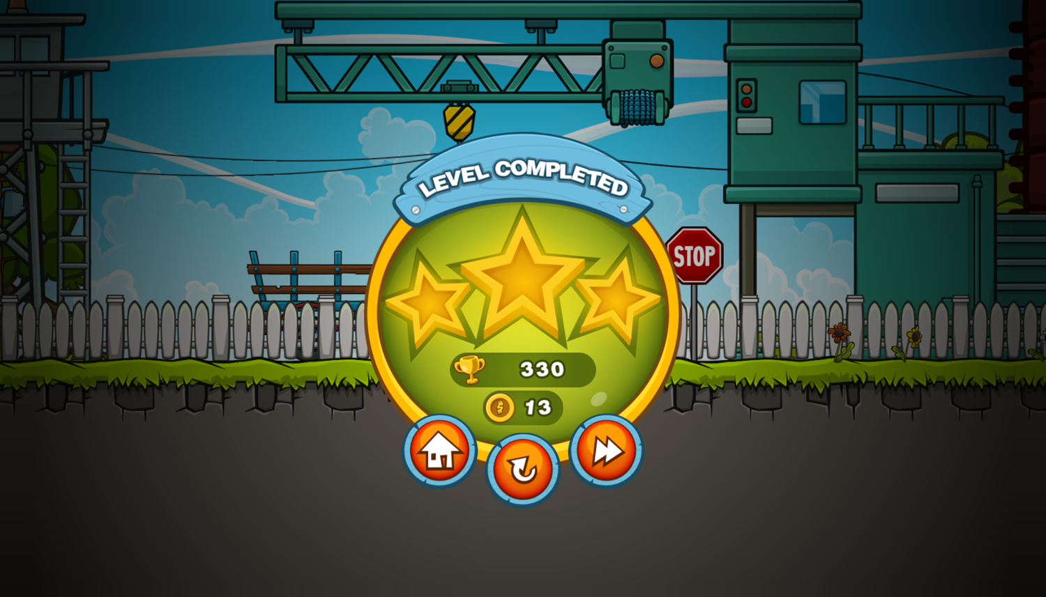 Tractor Mania Game Level Completed Screenshot.