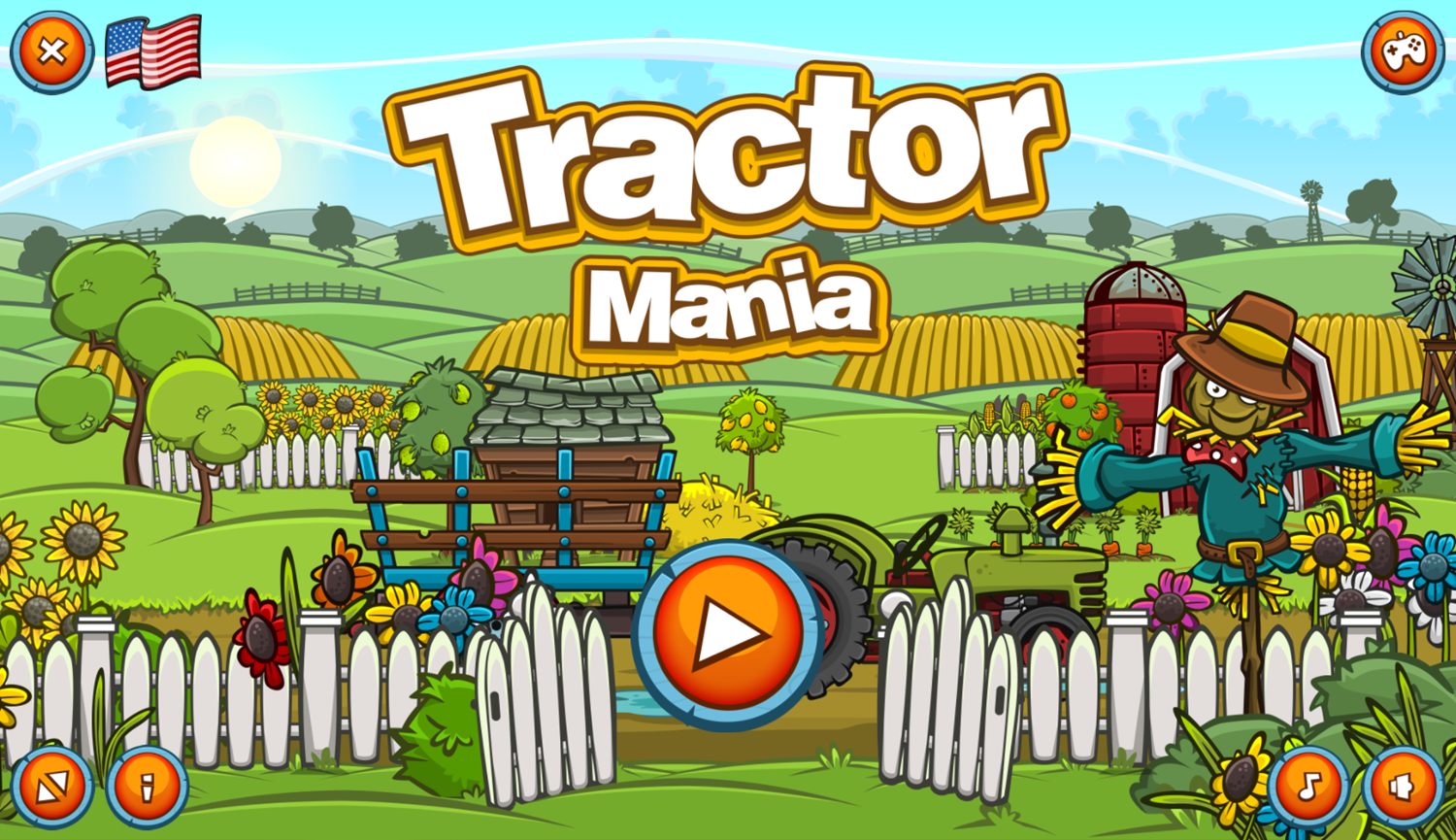 Tractor Mania Game Welcome Screen Screenshot.