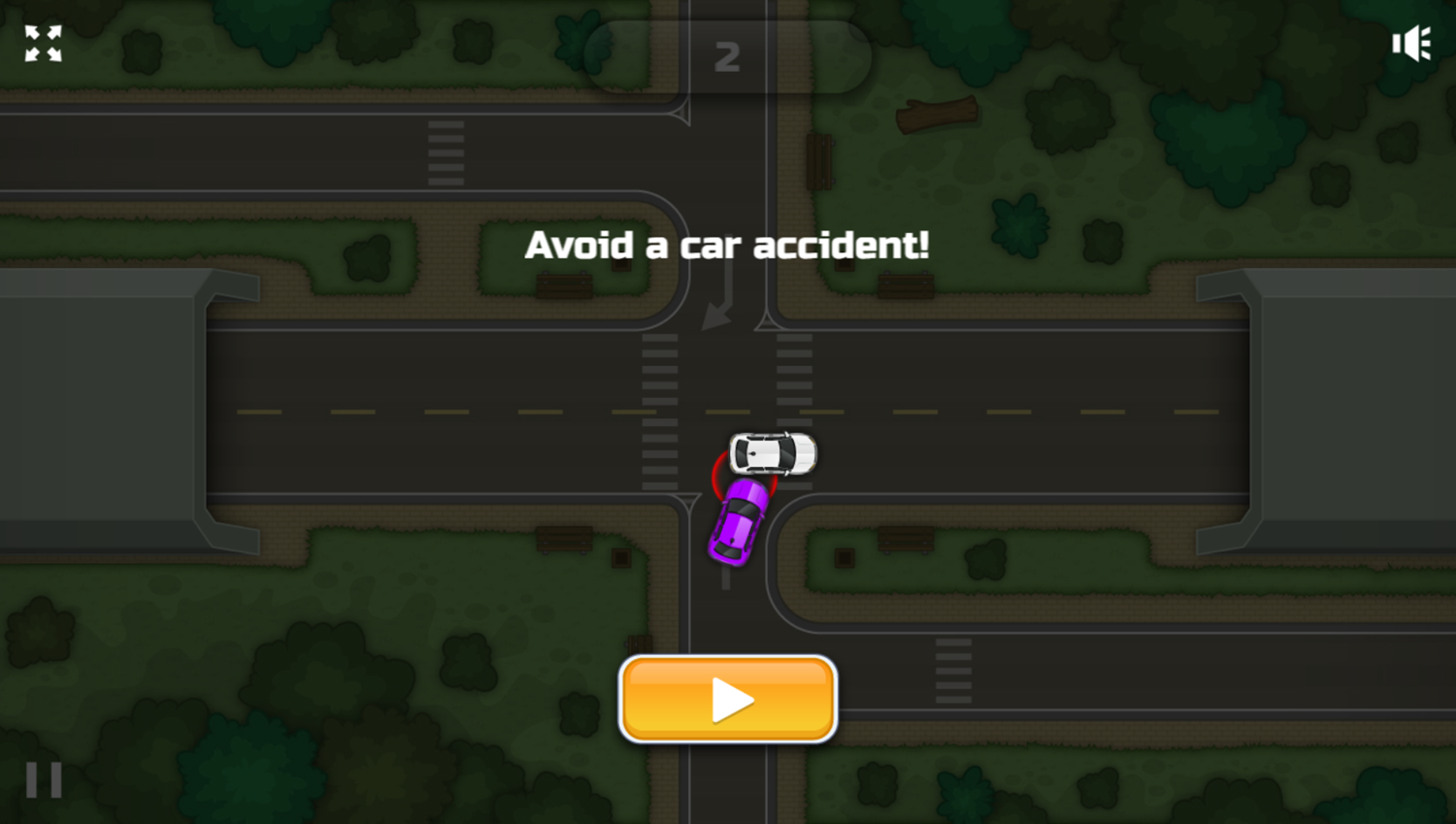 Traffic Control Game Instructions Screenshot.